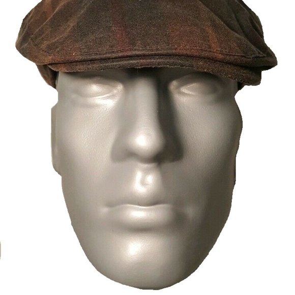 HARTSIDE Tartan Waterproof Waxed Cap HS183 in 'Hunter Brown' - CHOOSE SIZE - Picture 4 of 10
